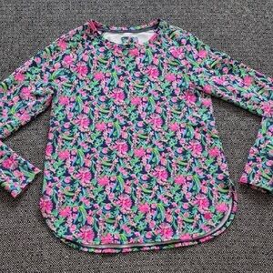 Lilly Pulitzer Pink and Green Floral Long Sleeve Tee